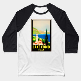 Lake Como Italy Vintage Travel Baseball T-Shirt